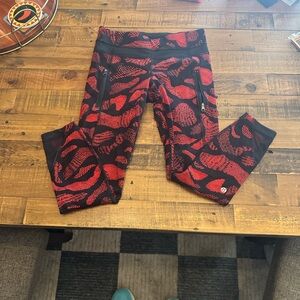 lululemon athletica Girls' Red and Black Printed Athletic Leggings